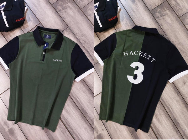 Hackett Green & Black Polo Collared T-Shirt